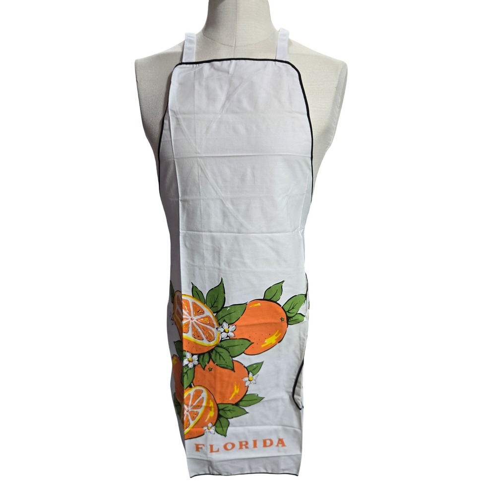Vintage Florida‎ Orange Print BBQ Apron Tropical Citrus Kitchen Decor Japan